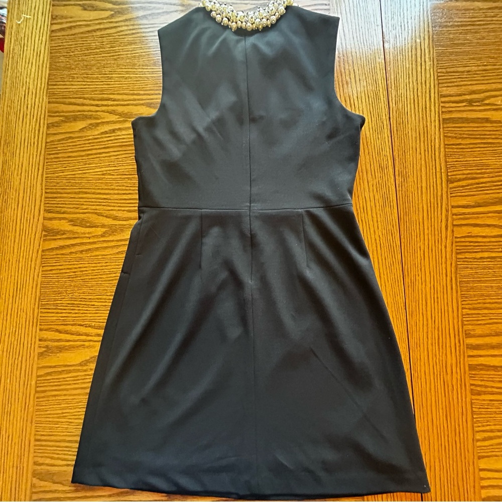 Betsey Johnson Black Sleeveless Mini Dress Pearl Beaded Embellishments Size 10 - Picture 2 of 13